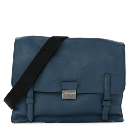 Burberry London Grainy Calfskin Rivendale Messenger Bag Blue 1 of 10