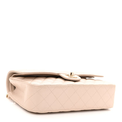 Chanel Iridescent Lambskin Quilted Medium Double Flap Light Beige 4 of 11