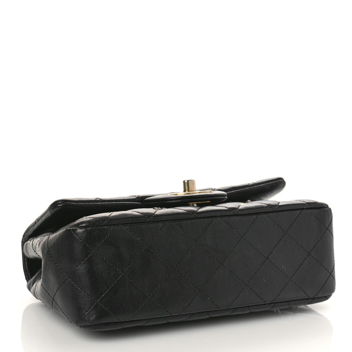 Chanel Lambskin Quilted Studded Mini Rectangular Flap Black 4 of 13