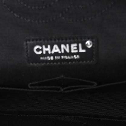 Chanel Caviar Tweed Houndstooth Quilted Medium Double Flap Black Grey 5 of 10