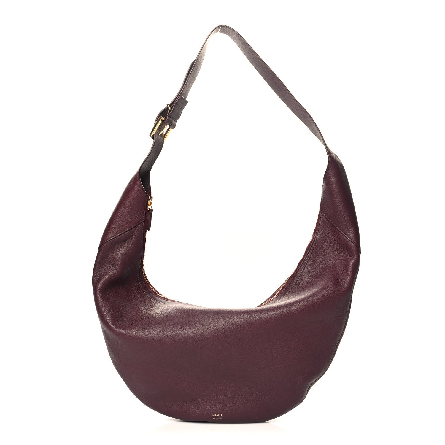 Khaite Pebbled Calfskin August Hobo Eggplant 1 of 9