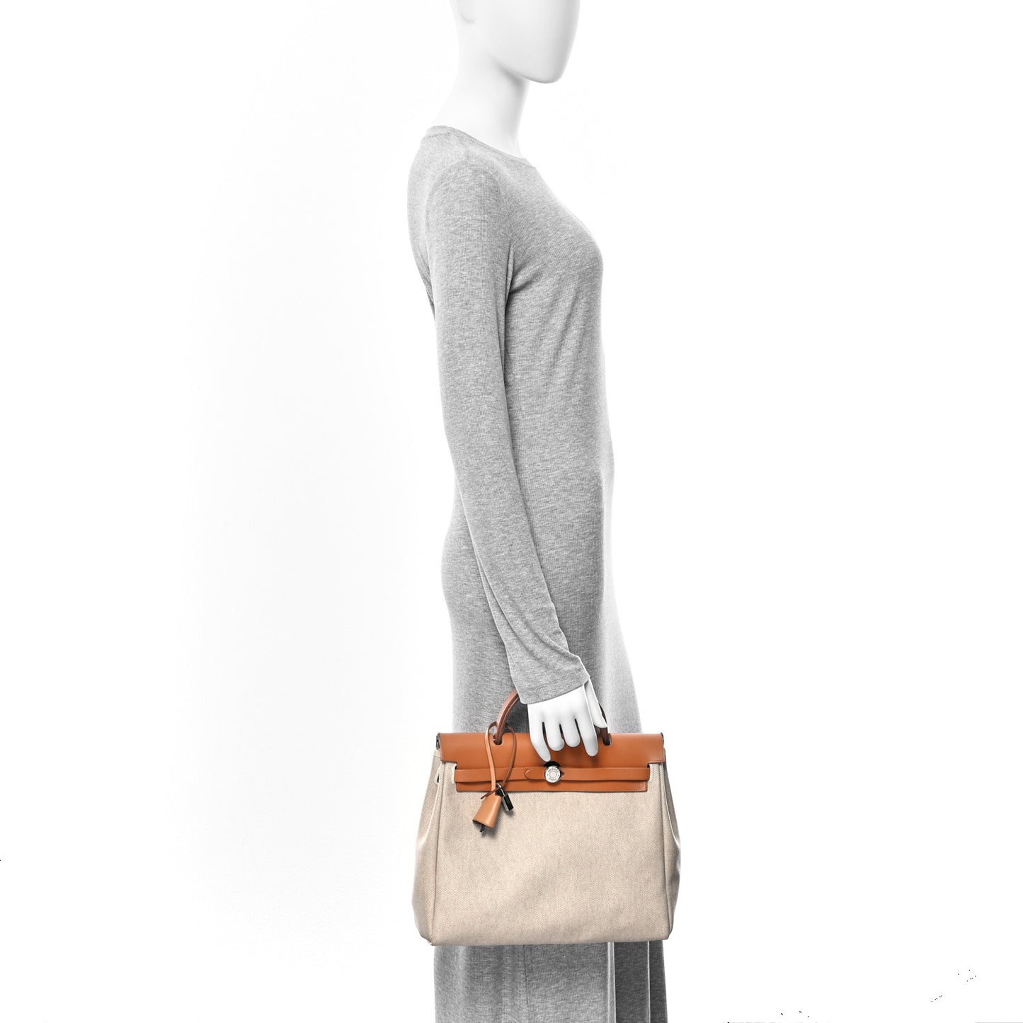 Toile Vache Calfskin Herbag PM 30 Black Natural
