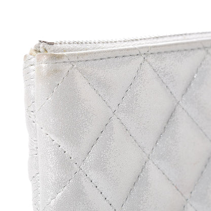 Chanel Metallic Lambskin Star Embossed Coin Purse Case Light Silver 11 of 13