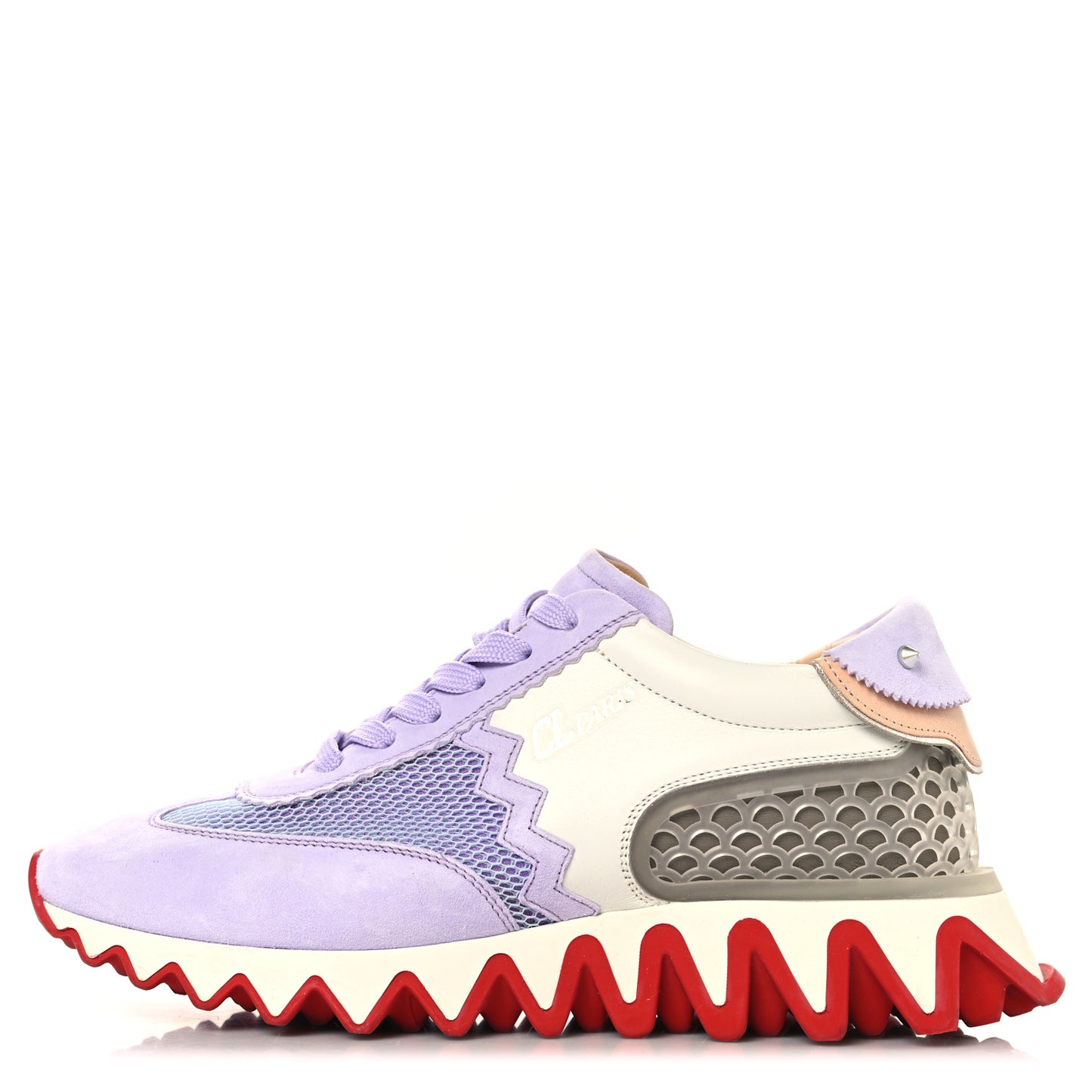 Suede Mesh Calfskin Neoprene Loubishark Sneakers 39.5 Lilac Smoke