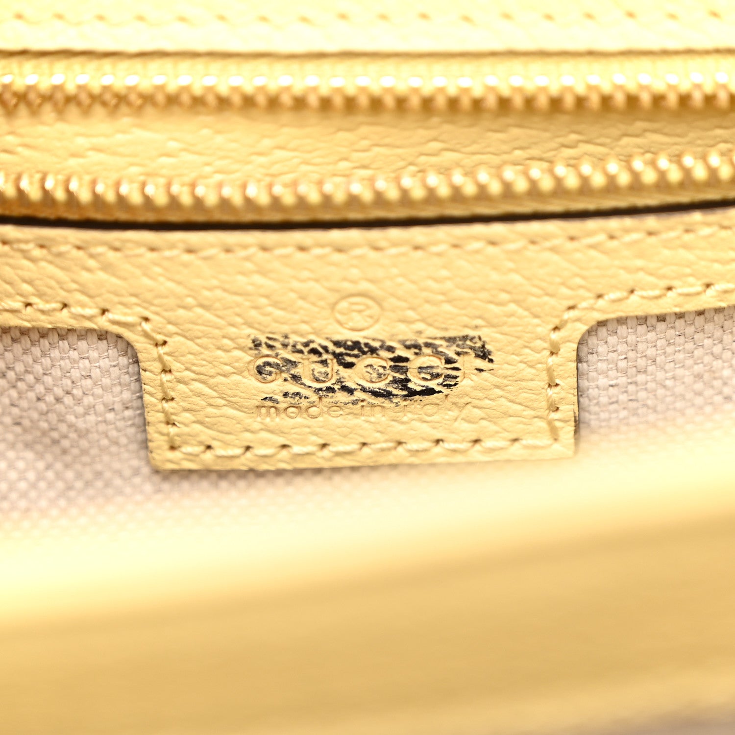 Gucci Monogram Jumbo GG Textured Dollar Calfskin Mini Ophidia Padlock Top Handle Shoulder Bag Camel Banana 6 of 11