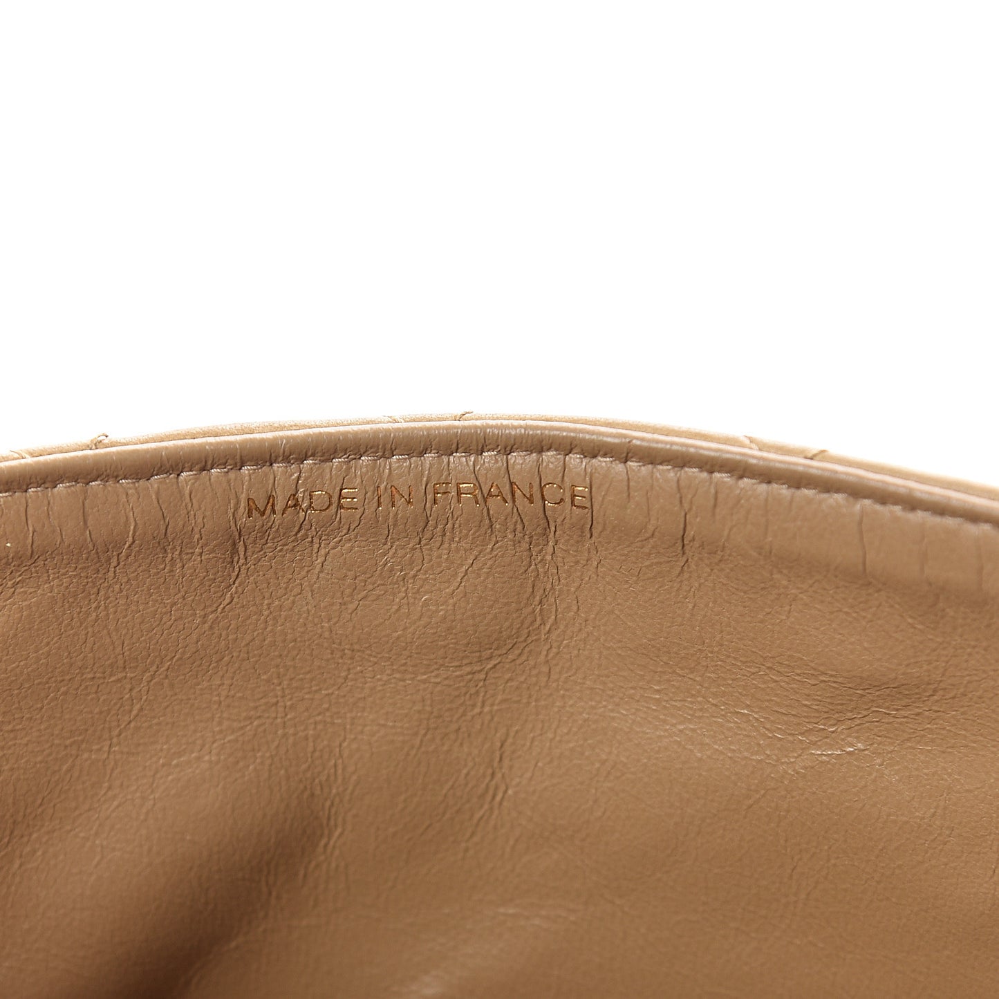 Lambskin Quilted Medium Single Flap Beige