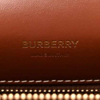 Burberry Calfskin Check Small Two Handle Title Bag Black 6 of 9