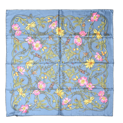 Gucci Silk Twill Flowerwebby Square Scarf Sky Blue 1 of 4