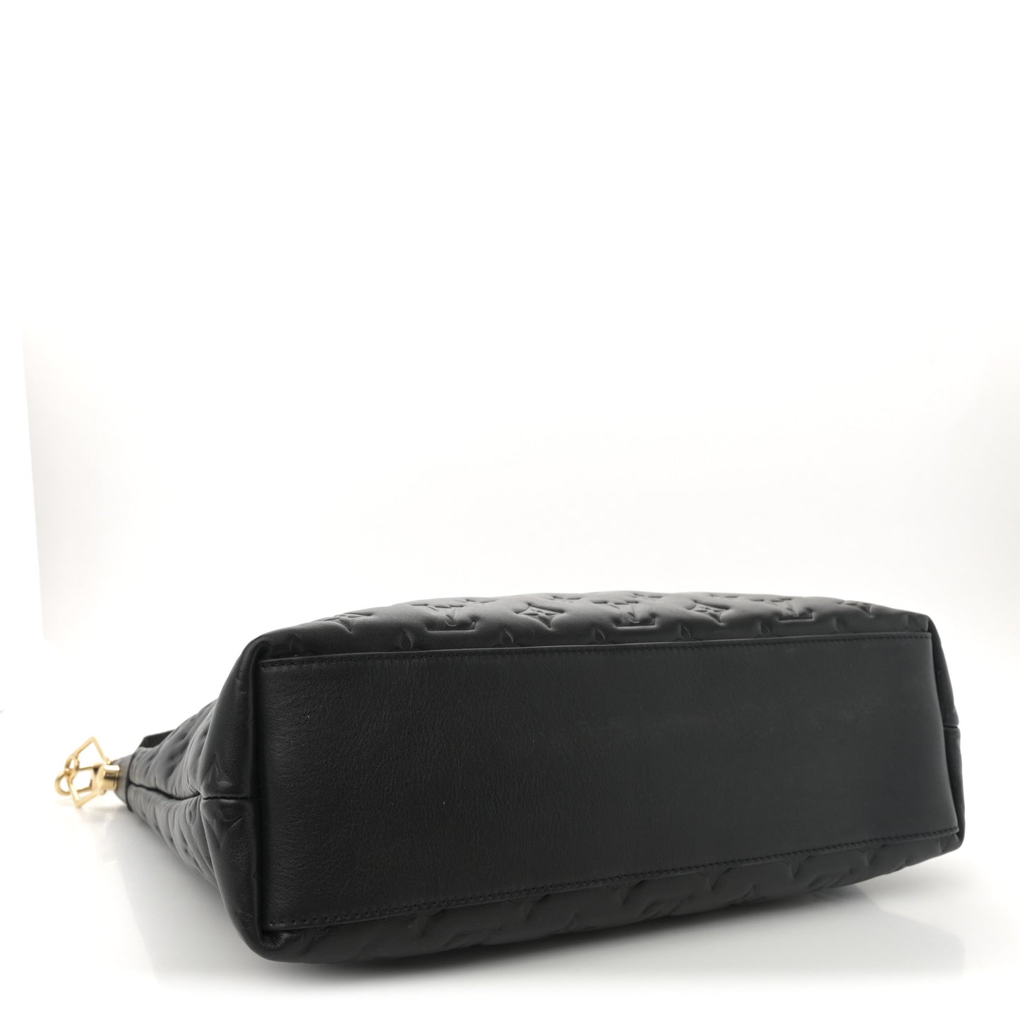 Lambskin Embossed Monogram Coussin Hobo MM Black
