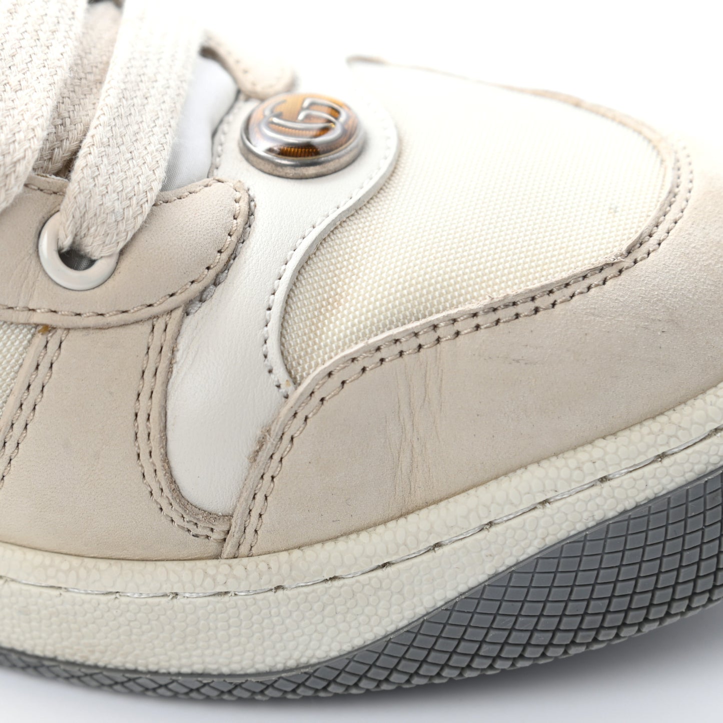 Nylon Nubuck Web Womens Screener Sneakers 38.5 Mystic White Dusty Milk