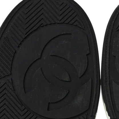 Chanel Calfskin Womens Logo Sneakers 39.5 Black White 7 of 9