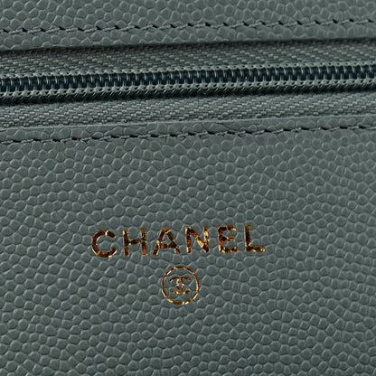 Chanel Caviar Quilted Wallet on Chain WOC Light Blue 6 of 11