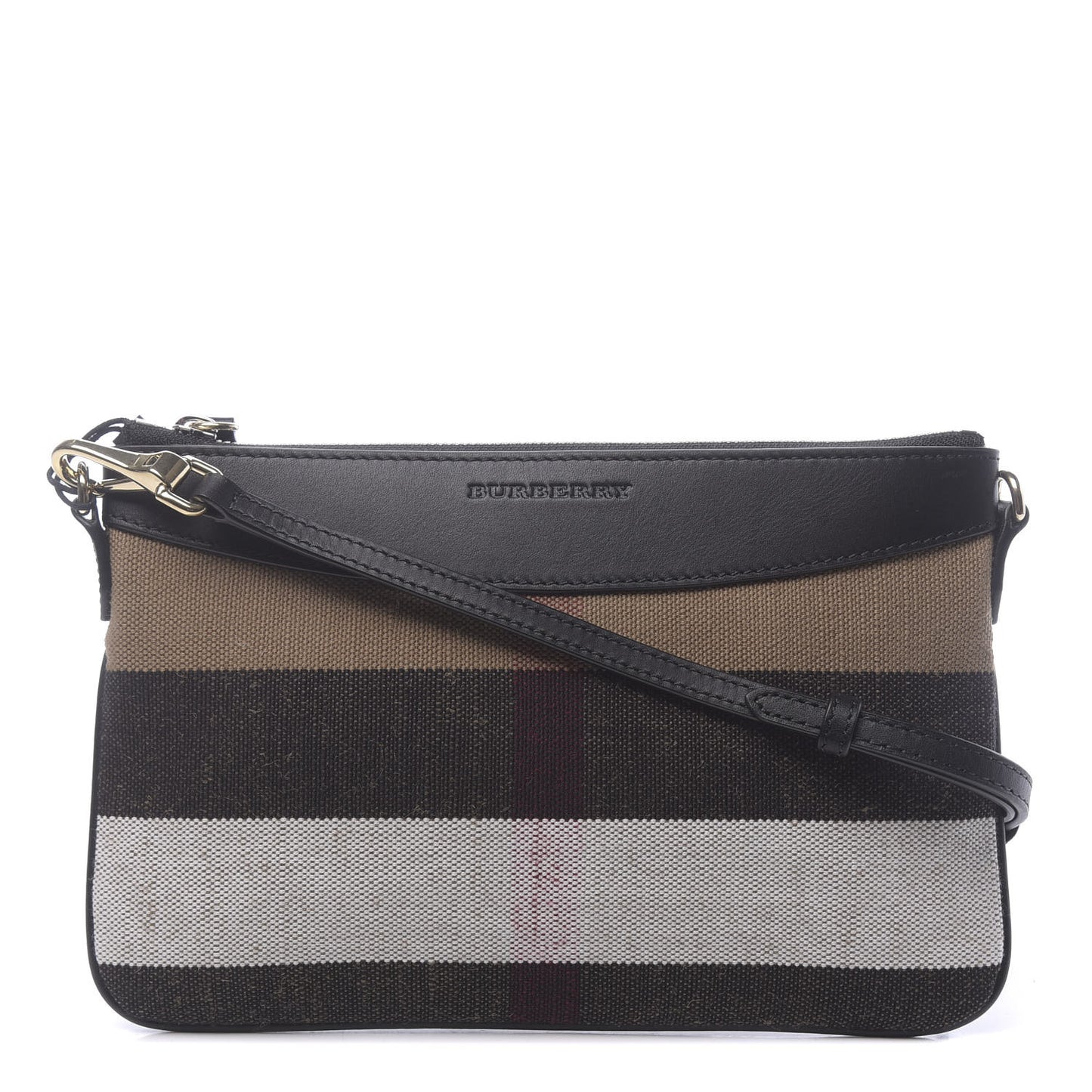 Mega Check Peyton Crossbody Clutch Bag Black