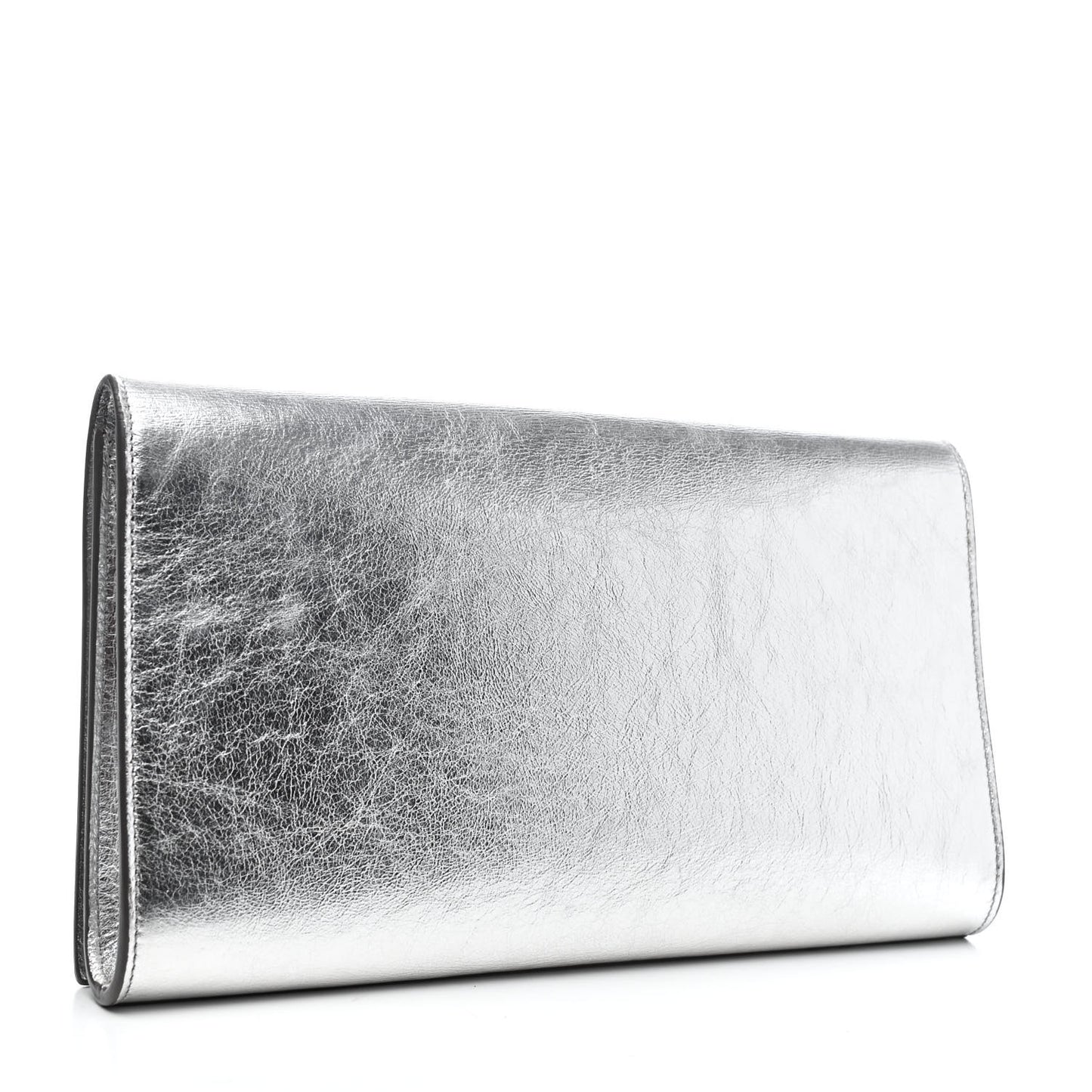 Metallic Calfskin Monogram Large Belle De Jour Clutch Silver