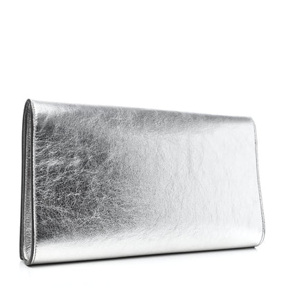 Saint Laurent Metallic Calfskin Monogram Large Belle De Jour Clutch Silver 2 of 4