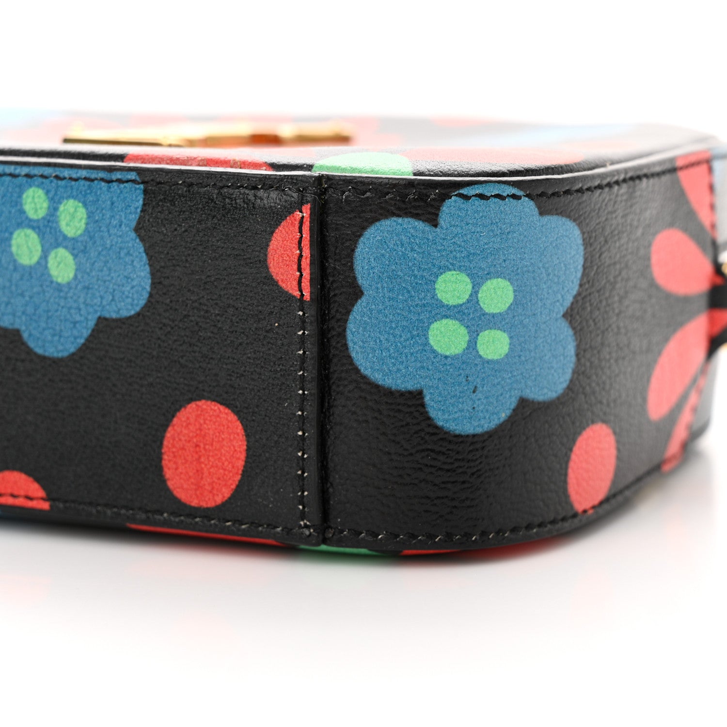 Saint Laurent Calfskin Floral Print Small Classic Monogram Camera Bag Black 10 of 13