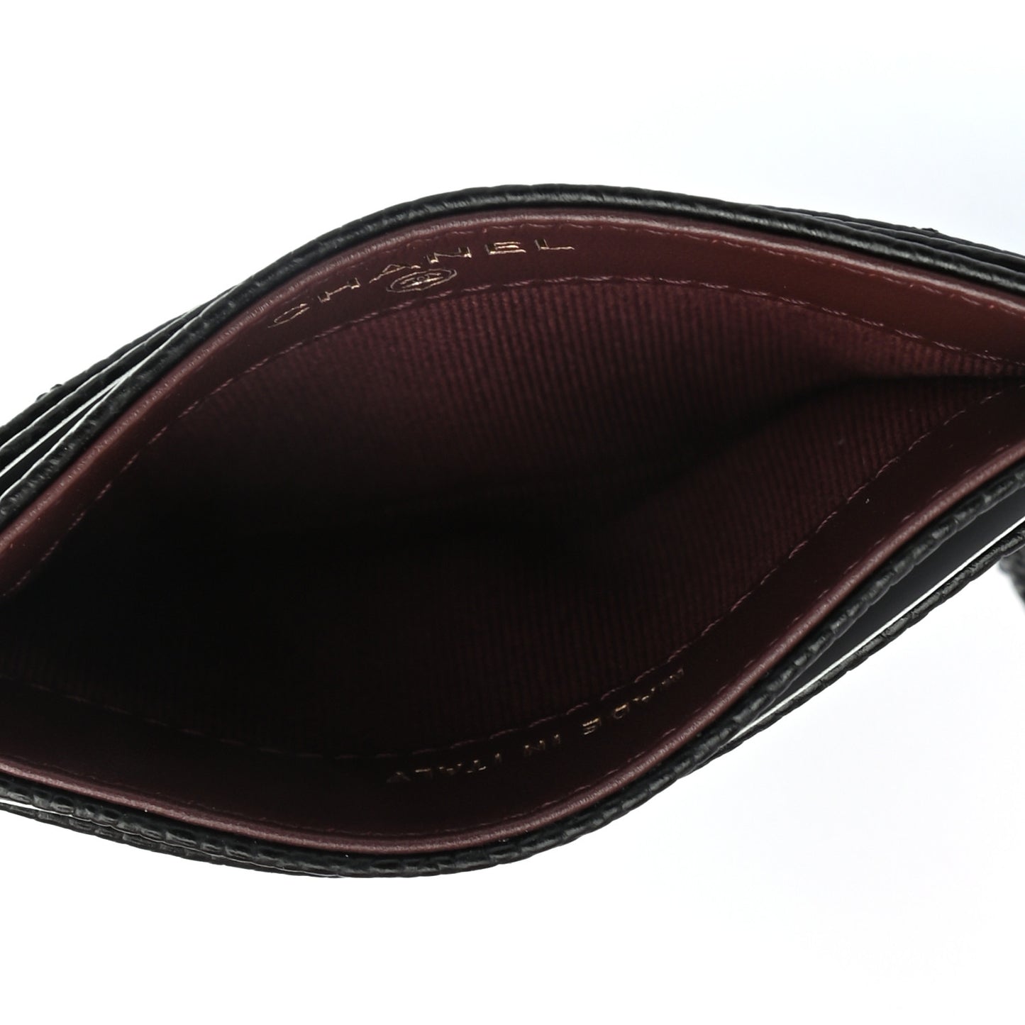 Caviar Quilted Card Holder Black