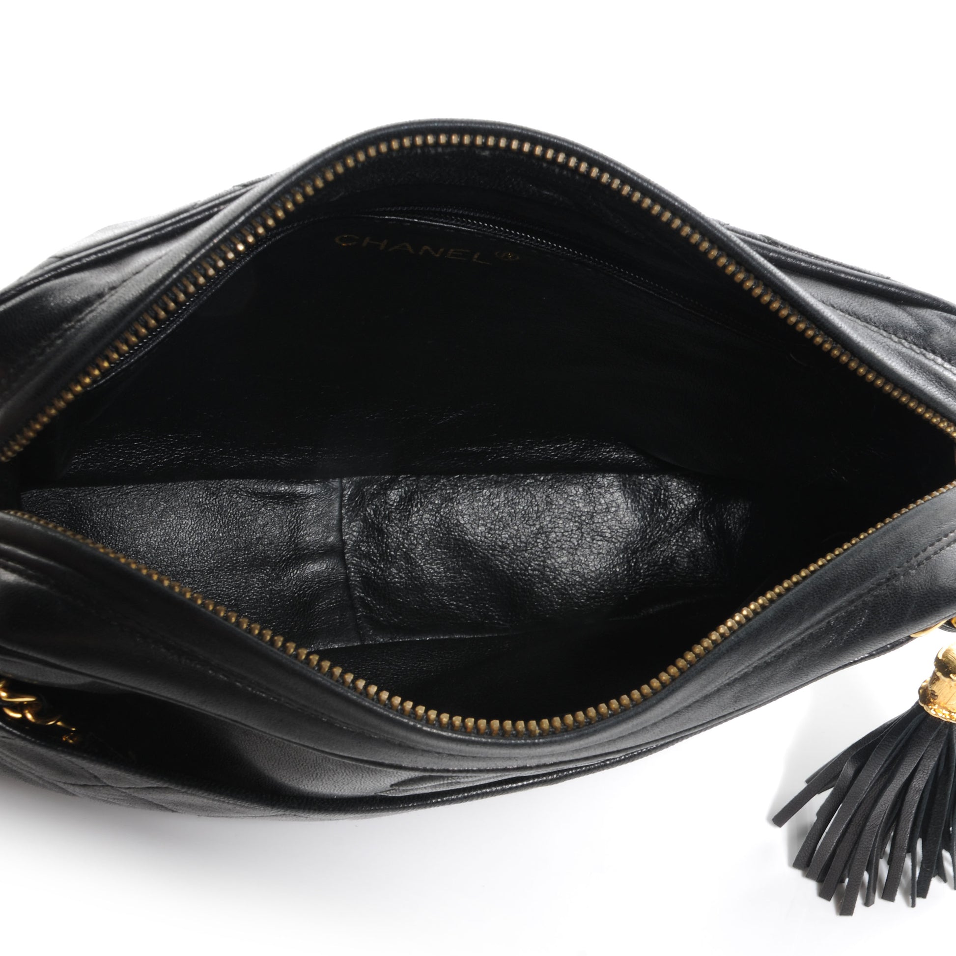 Chanel Lambskin Quilted Tassel Camera Case Black 5 of 7