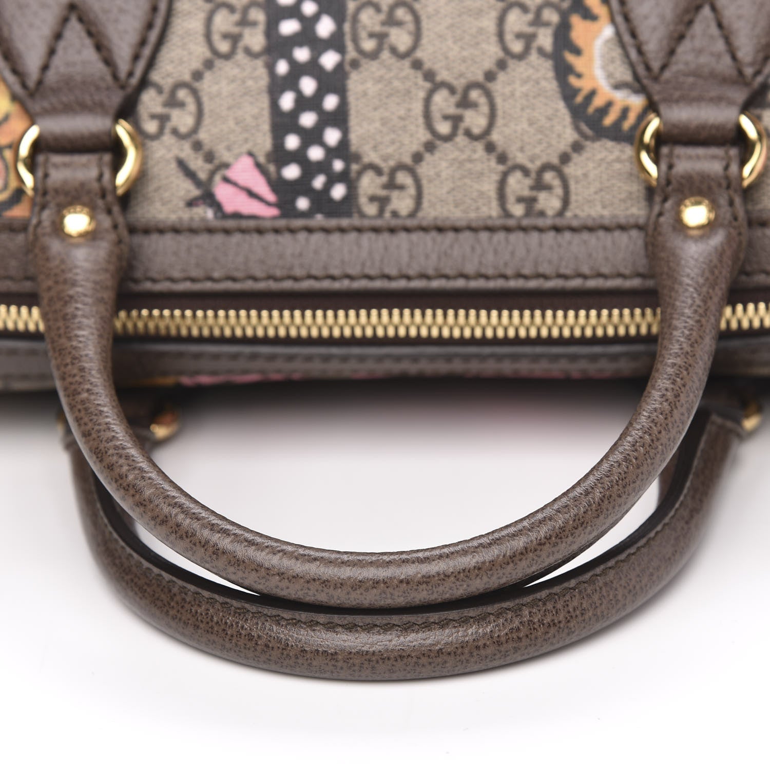Gucci GG Supreme Monogram Bengal Small Boston Beige Pink 10 of 12