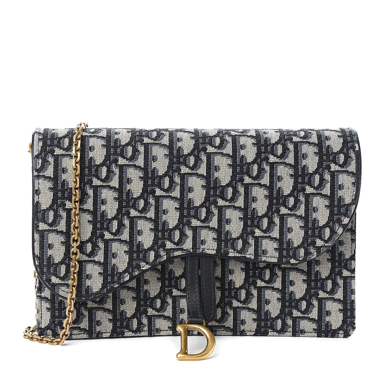 Oblique Saddle Chain Pouch Blue