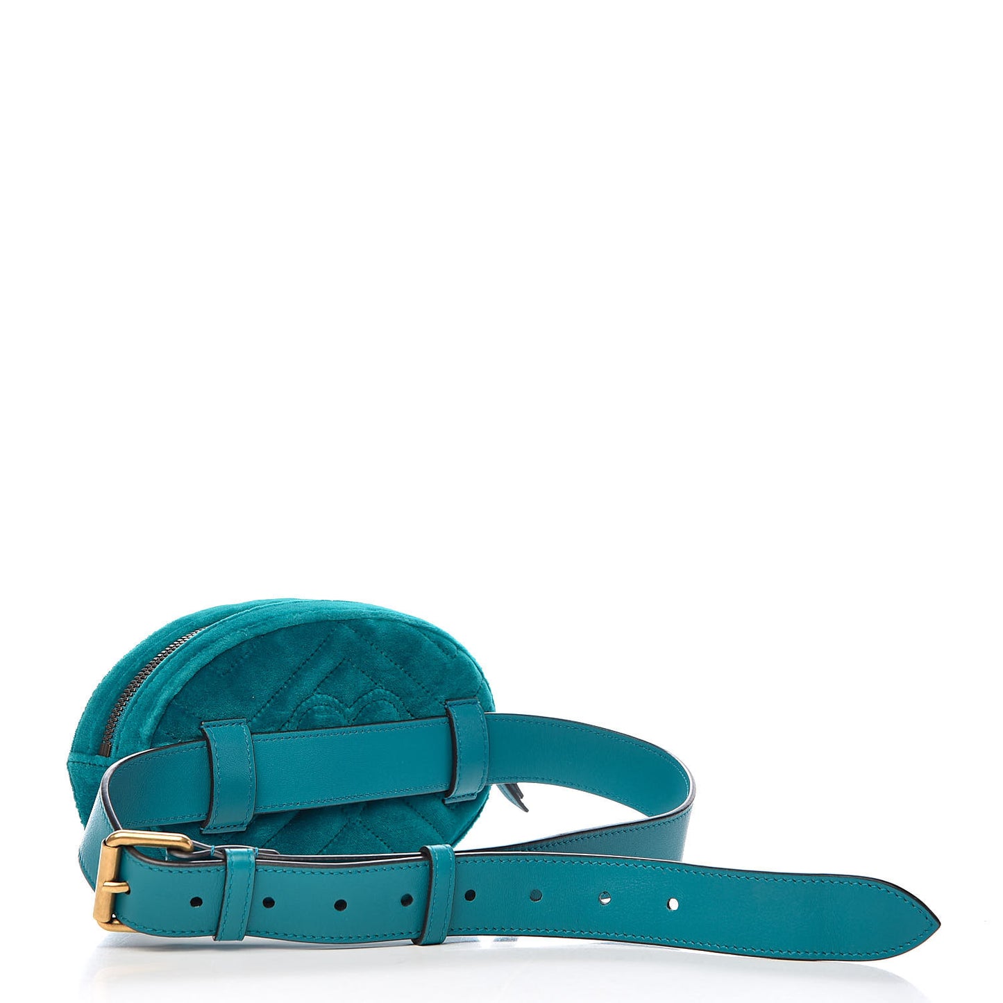 Velvet Matelasse GG Marmont Belt Bag 75 30 Pavone Cyan