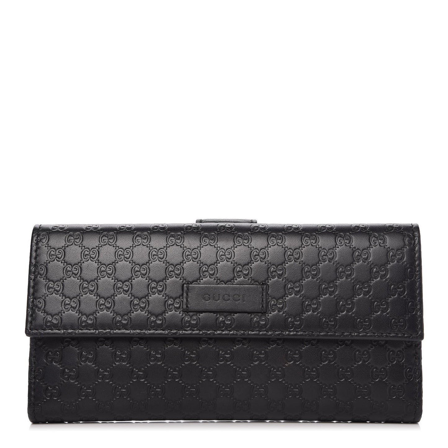 Microguccissima Continental Flap Wallet Black