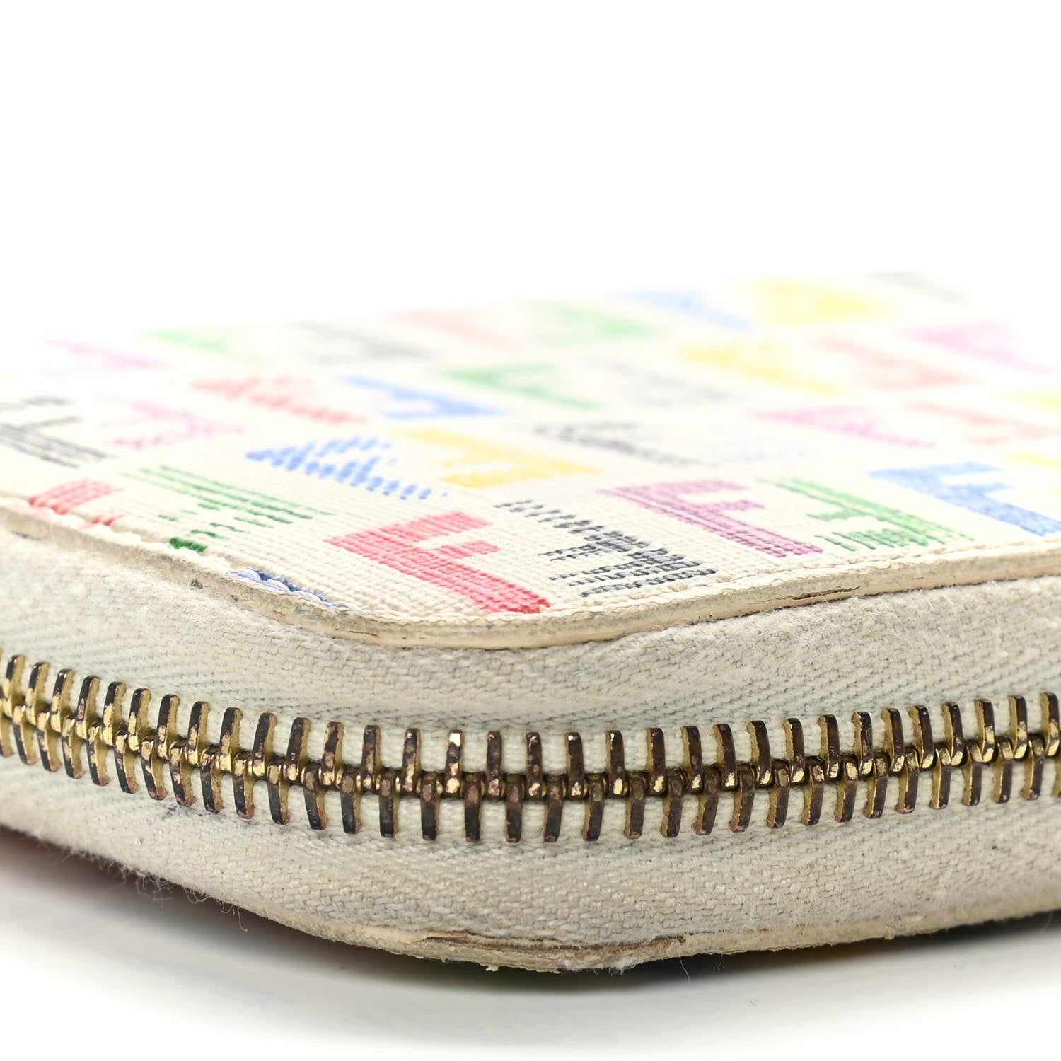 Fendi Zucchino Spalmati FF Multicolor Zip Around Wallet White Multicolor 14 of 18