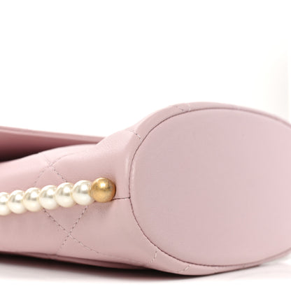 Chanel Calfskin Quilted Pearl Small About Pearls Hobo Bag Light Pink 9 of 10