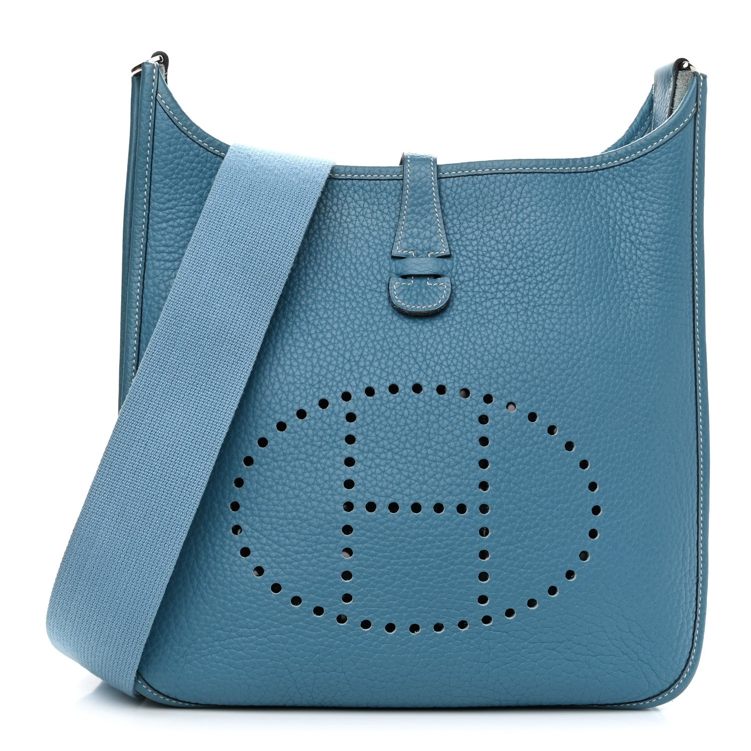 Hermes Taurillon Clemence Evelyne PM Blue Jean 1 of 12