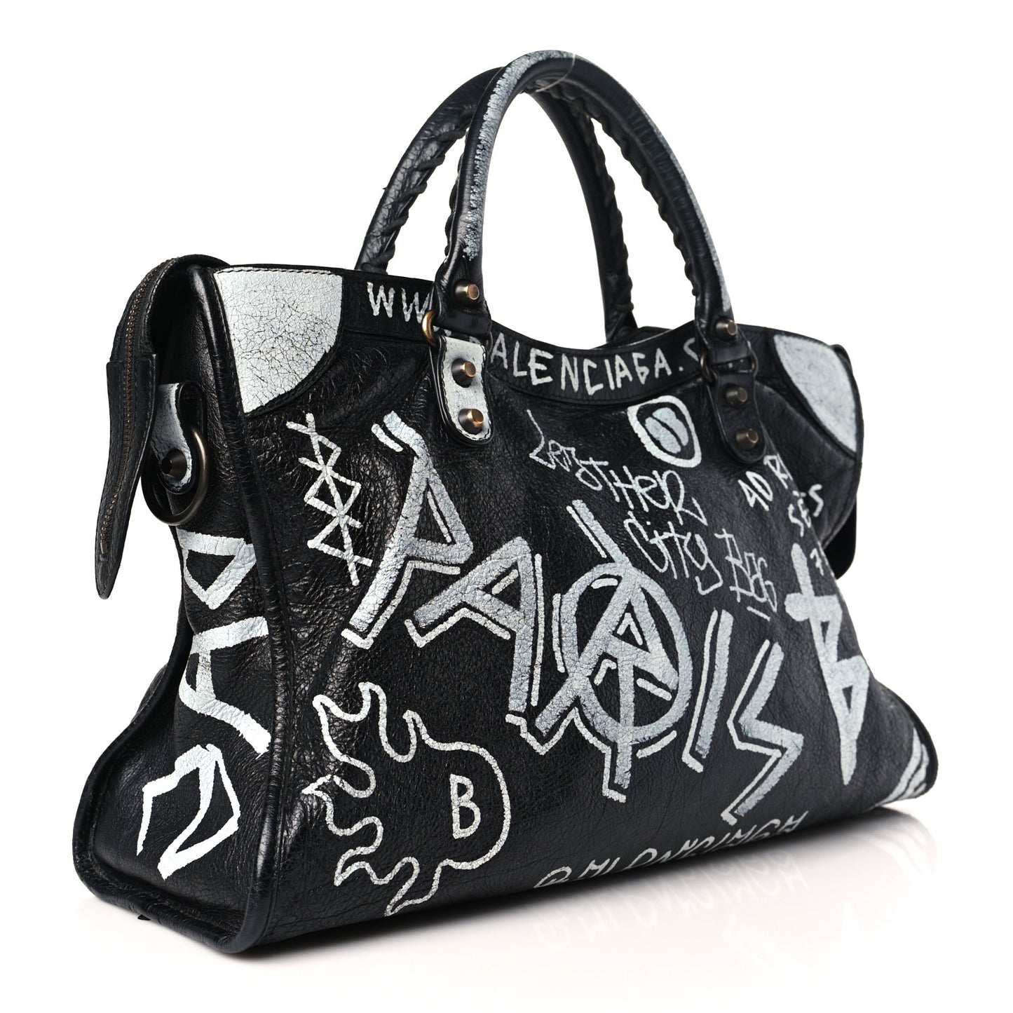 Agneau Arena Graffiti All Over Classic Hardware City Black White