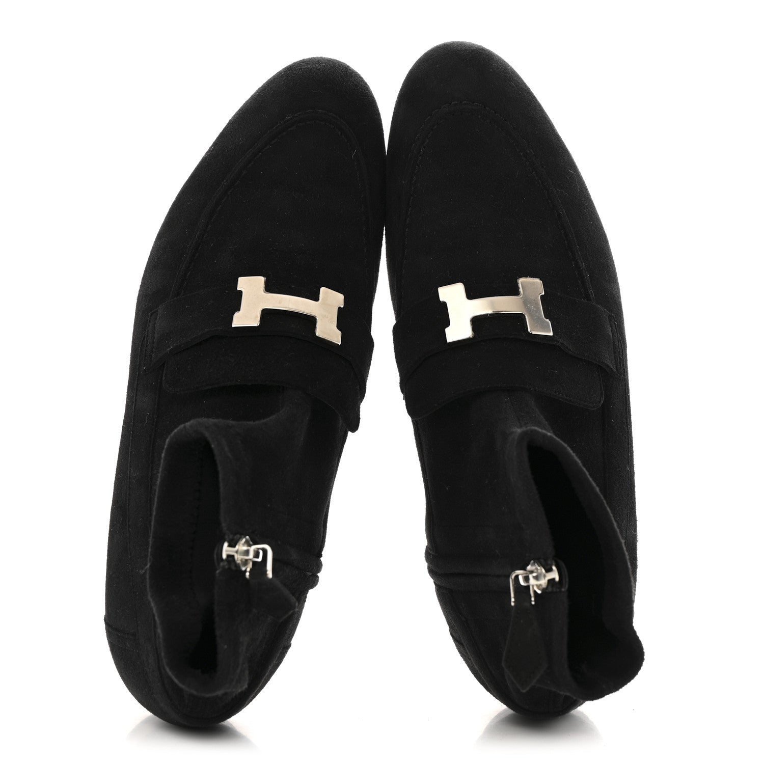 Hermes Stretch Velvet Goatskin Saint Honore Ankle Boots 37 Black 38 Black 5 of 9