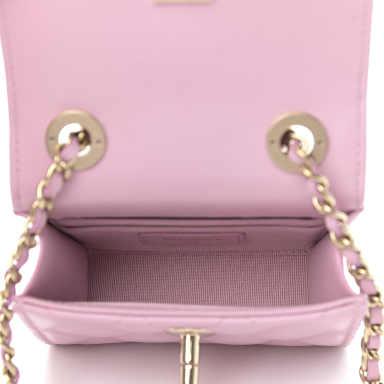 Chanel Lambskin Quilted Mini Trendy CC Clutch With Chain Light Pink 5 of 10