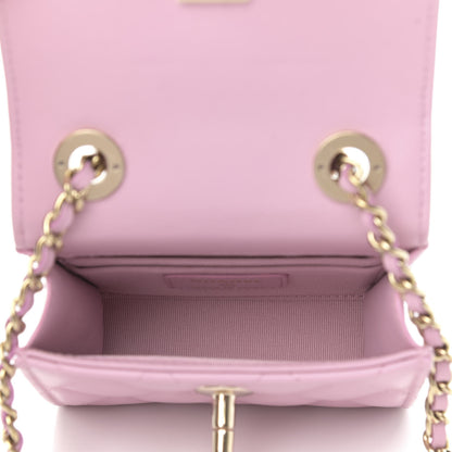 Chanel Lambskin Quilted Mini Trendy CC Clutch With Chain Light Pink 5 of 10