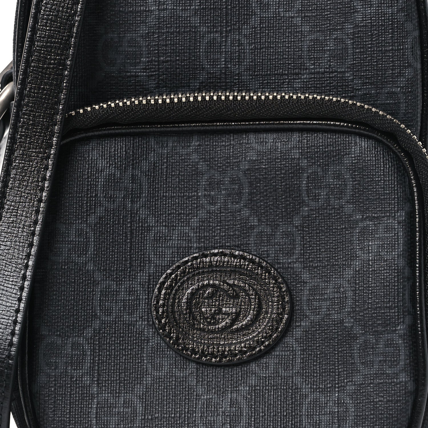 Gucci GG Supreme Monogram Azalea Calfskin Mini Retro Interlocking G Bag Black 8 of 10