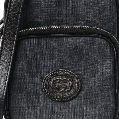 Gucci GG Supreme Monogram Azalea Calfskin Mini Retro Interlocking G Bag Black 8 of 10