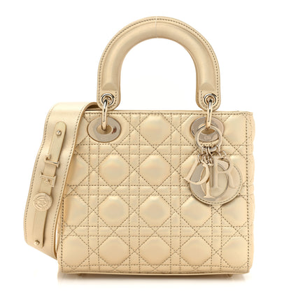 Christian Dior Iridescent Metallic Lambskin Cannage Small My ABCDior Lady Dior Platinum 1 of 12