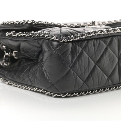 Chanel Crumpled Calfskin Medium Chain All Over Flap Black 9 of 12
