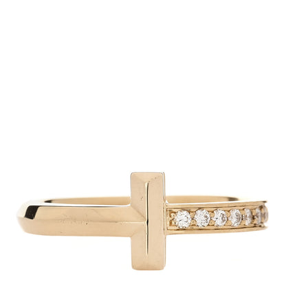 Tiffany 18K Yellow Gold Diamond 2.5mm T T1 Ring 54 7 1 of 5