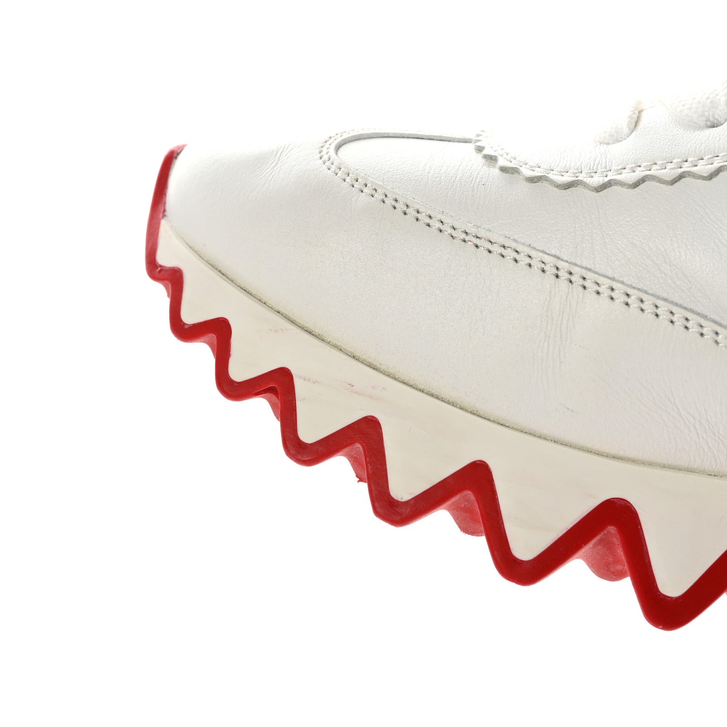 Calfskin Neoprene Womens Loubishark Sneakers 40.5 White