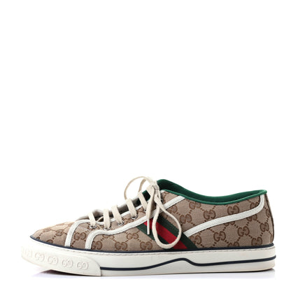Gucci GG Monogram Web Mens 1977 Tennis Sneakers 11 Beige Ebony Mystic White 1 of 9