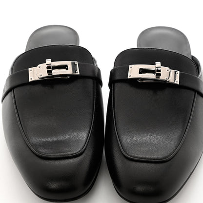 Hermes Goatskin Oz Mules 37 Black 10 of 11