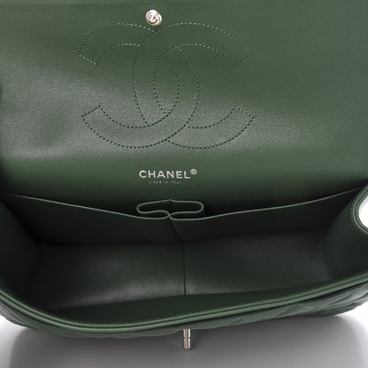 Chanel Lambskin Quilted Jumbo Double Flap Green 5 of 10