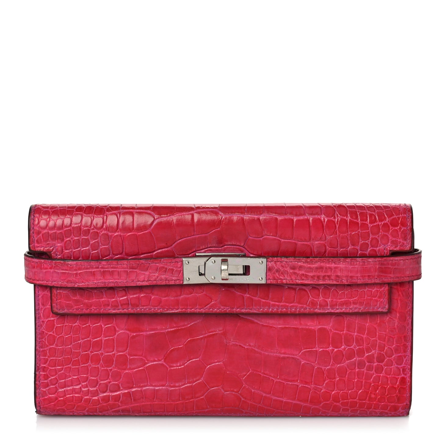 Shiny Alligator Kelly Tri-Fold Longue Wallet
