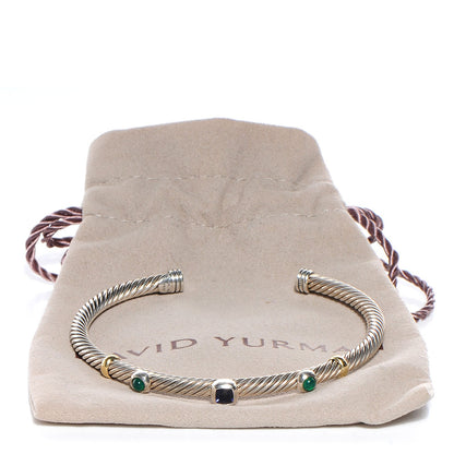 David Yurman Sterling 18k Gold Iolite Onyx 4mm Renaissance Bracelet 3 of 6