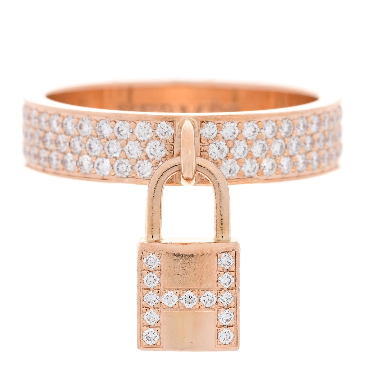 18K Rose Gold Diamond MM Kelly Clochette Ring 52 6
