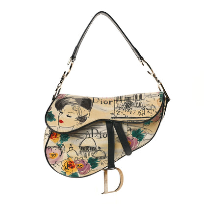 Christian Dior Canvas Paris 50s Saddle Bag Multicolor 1 of 7