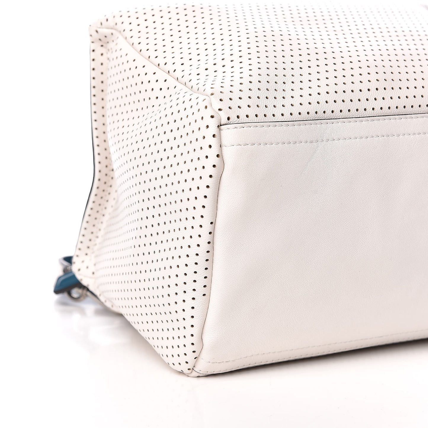 Lambskin Perforated Small Pandora White
