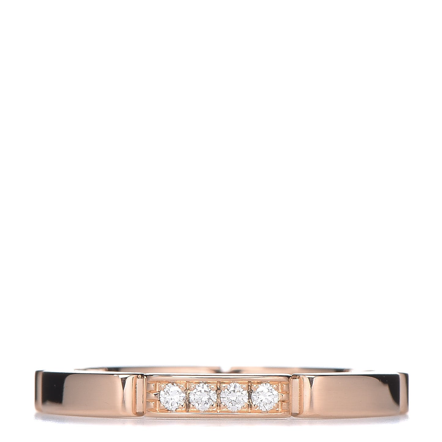 18K Pink Gold Diamond Maillon Panthere Wedding Band Ring 55 6.75
