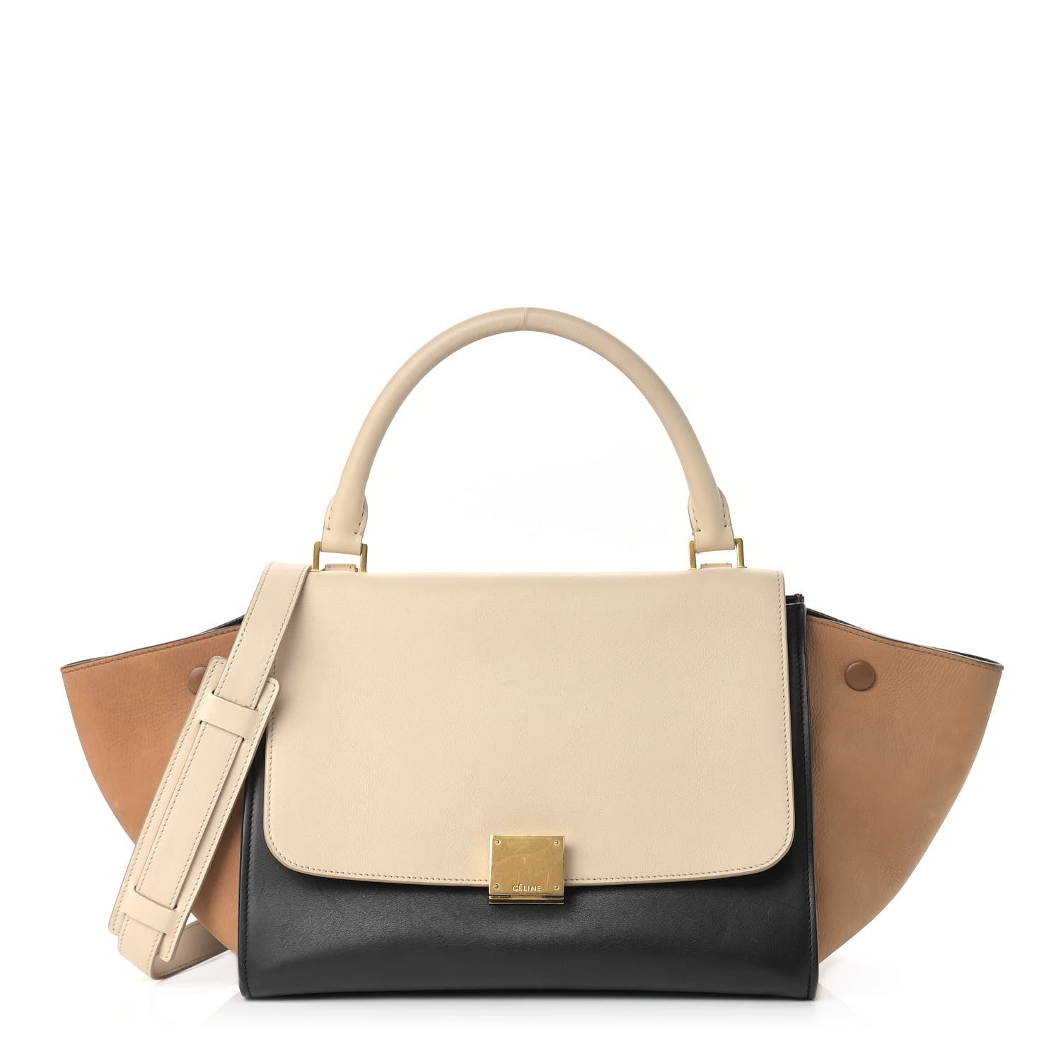 Celine Smooth Calfskin Suede Small Tri-Color Trapeze White 1 of 18