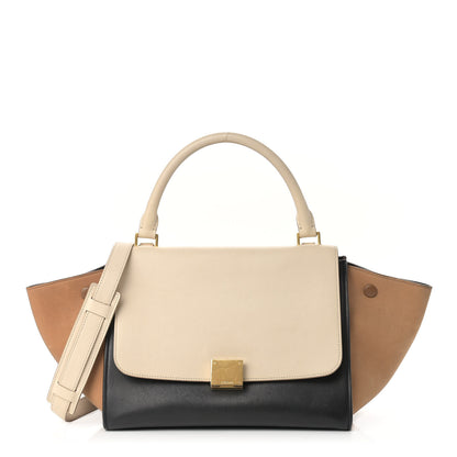 Celine Smooth Calfskin Suede Small Tri-Color Trapeze White 1 of 18